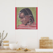 Poster Poster, Art original du guerrier maasaï africain (Cuisine)