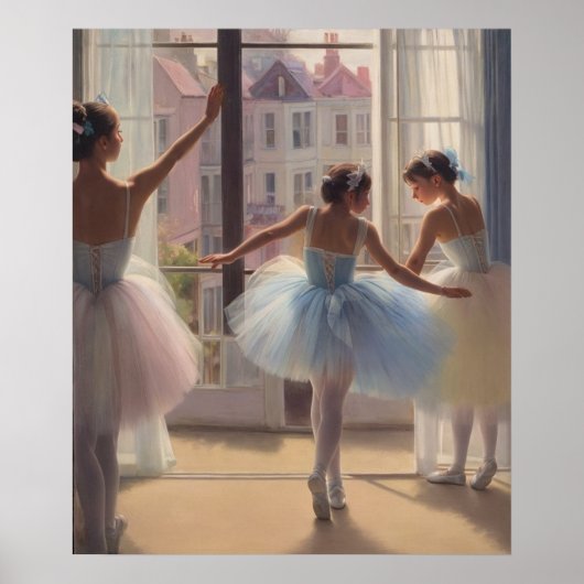 Poster Póster Bailarinas frente a la ventana (Devant)