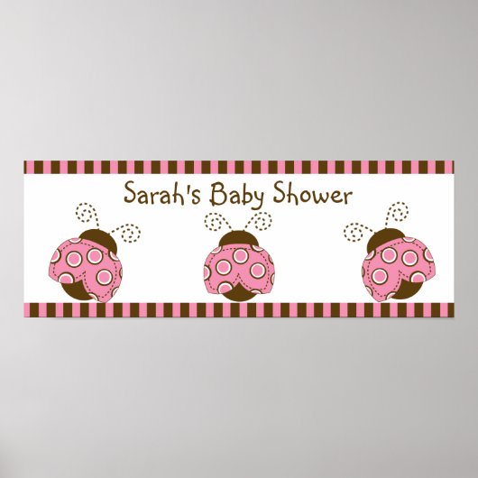 Poster Poster/bannière de la marque Ladybug rose et Brown (Devant)