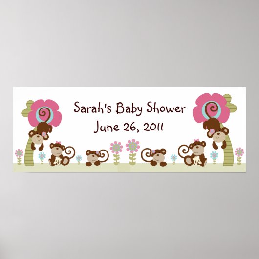 Poster Poster/Bannière pour fille singe mignonne (Devant)