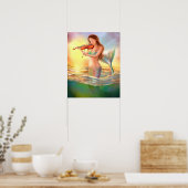 Poster Poster-Belle sirène joue sur le violon (Cuisine)