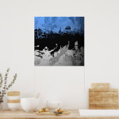 Poster Póster bleu foncé et gris Abstrait (Cuisine)