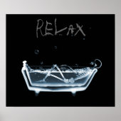 Poster Poster- Blue Relax X-Ray Skeleton Temps de bain (Devant)
