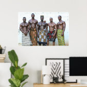 Poster Poster, Cinq Guerriers, Côte d'Ivoire, Afrique de  (Bureau à domicile)