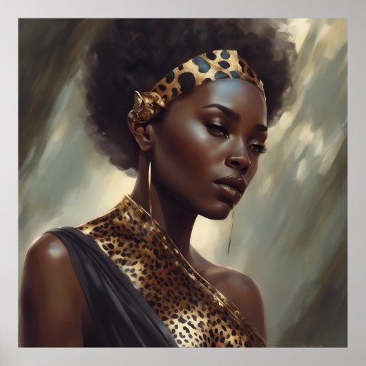 Poster *Poster de la dame léopard (Devant)