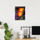 Poster Poster, Deux Poppies Orange Islande (Bureau à domicile)