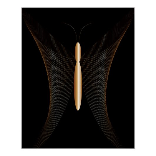 Poster Póster elegante de mariposa abstracta (Devant)