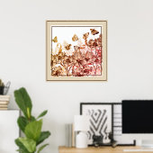 Poster Poster-Floral & Papillons (Bureau à domicile)