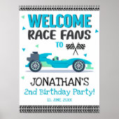 Poster Póster Fun 2nd Birthday Race Car Driver (Devant)