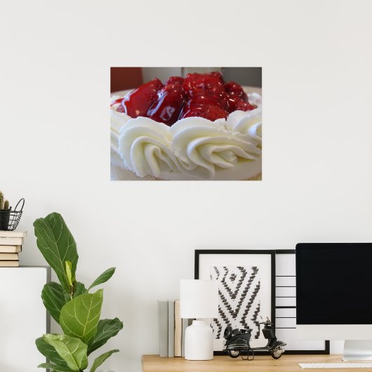 Poster Poster—Gâteau aux fraises (Bureau à domicile)