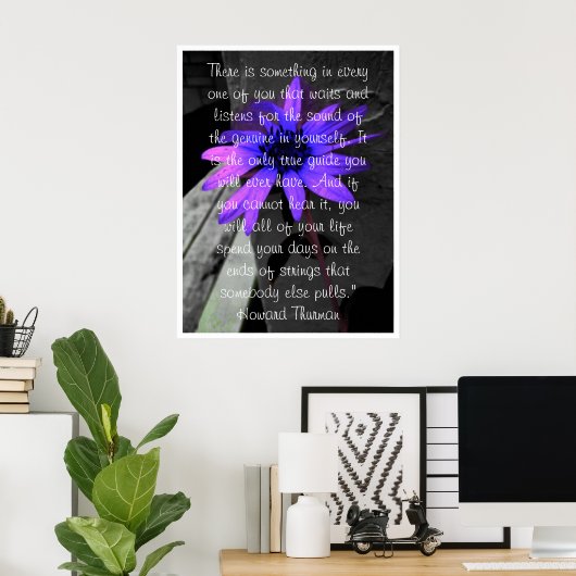 Poster Poster, Grand tournesol avec gouttes de pluie Insp (Bureau à domicile)