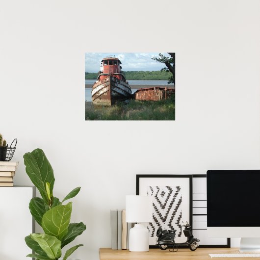 Poster Poster/Impression : Bateau à remorque jetée (Bureau à domicile)