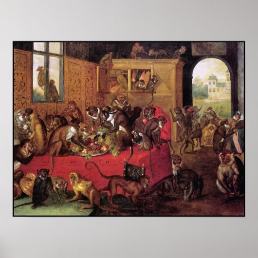 Poster Poster/Impression de la fête du singe - Peinture d (Devant)