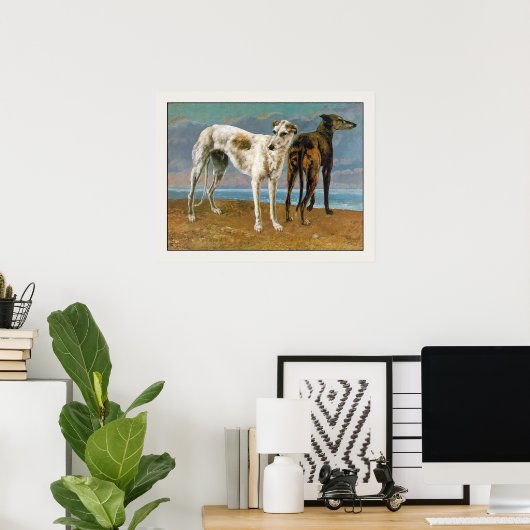 Poster Poster/Impression Greyhound : Deux Greyhounds (Bureau à domicile)