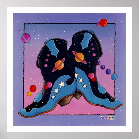 Poster Poster, Imprimer - Bottes Cowboy De Minuit (Devant)