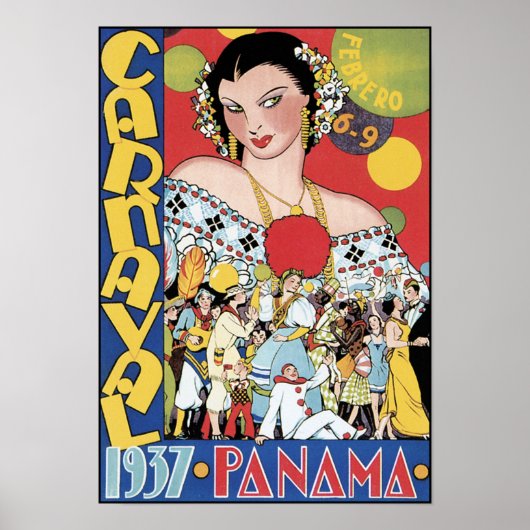 Poster Poster/Imprimer : Carnaval 1937 Panama (Devant)