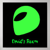 Poster Poster/Imprimer en tête d'Alien vert (Devant)