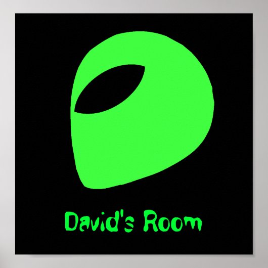 Poster Poster/Imprimer en tête d'Alien vert (Devant)