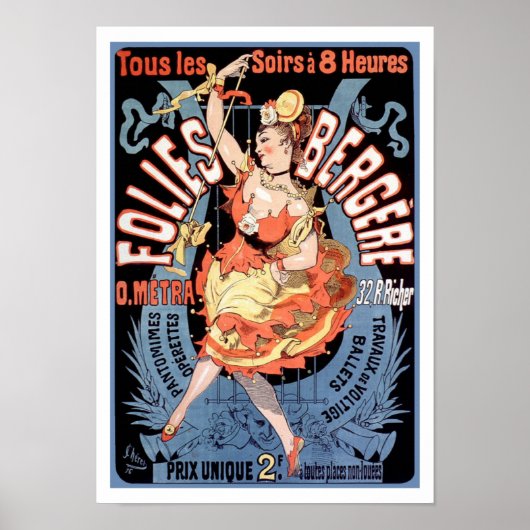 Poster Poster/Imprimer : Folies Bergere - Cheret (Devant)