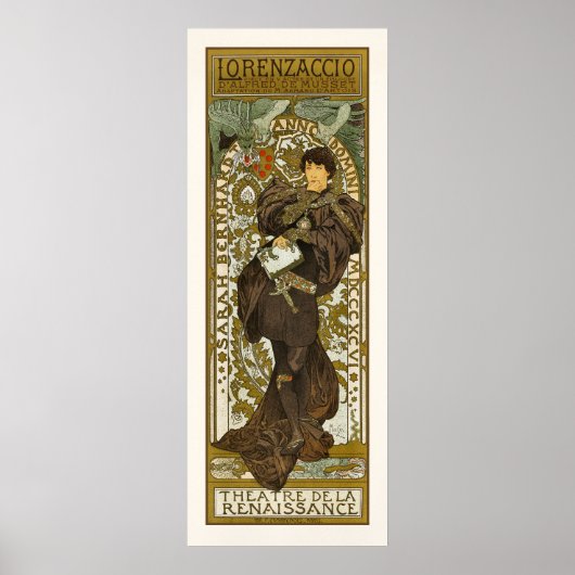 Poster Poster/Imprimer : Mucha - Lorenzaccio - Art Nouvea (Devant)