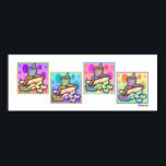 Poster Poster, Imprimer - Pop Art Hot Dog avec des chips<br><div class="desc">Il n'y a rien de plus Americana qu'un Hot Dog et ce POP ART HOT DOG avec chips de pommes de terre, tranches de cornichon et soda froide est mon hommage à une pop culture classique restauration rapide. C'est une illustration cool pour un hot dog ! Amusez-vous et PERSONNALISEZ vos...</div>