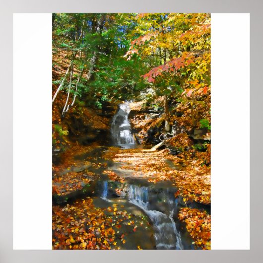 Poster Poster/Imprimer sur les chutes d'eau doubles (Devant)