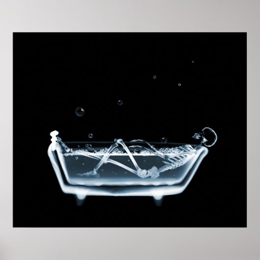 Poster Poster/Imprimer X-Ray Skeleton Bain noir bleu (Devant)