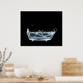 Poster Poster/Imprimer X-Ray Skeleton Bain noir bleu (Cuisine)