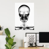 POSTER POSTER/IMPRIMER X RAY VISION SKELETON SKULL - B&W (Bureau à domicile)
