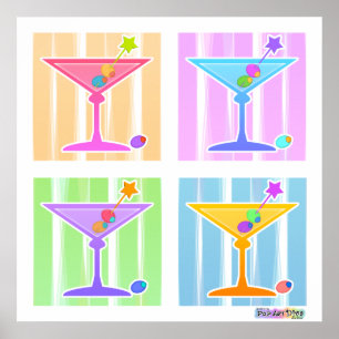 Poster Poster, Imprimés - Retro Pop Art Martinis