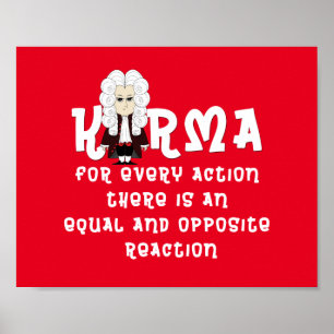 Poster Poster. Karma & Newton's 3rd Law (Dark Background)