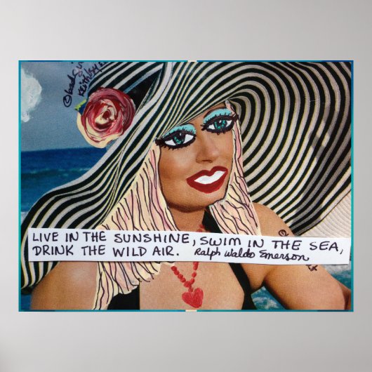 POSTER POSTER-LIVE AU SOLEIL, NAGER DANS LA MER, (Devant)