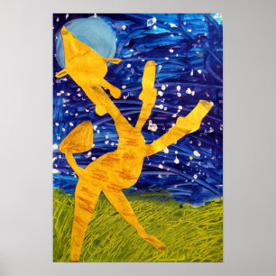 Poster Poster-Lune Giraffe - Oeuvre de Carter - Âge 7