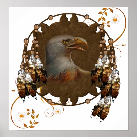 Poster Poster Native American Eagle Design Poster (Devant)