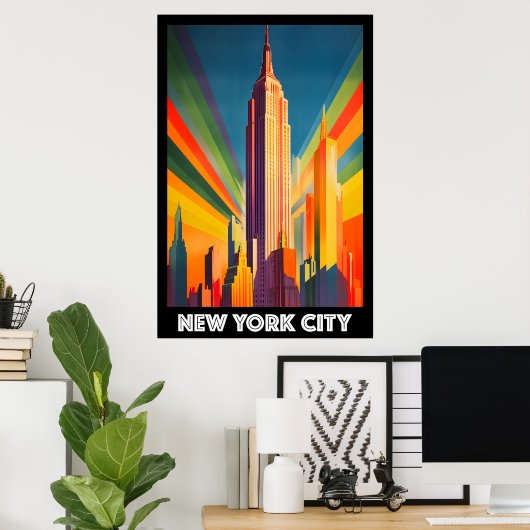 Poster Poster, New York City, Empire State Building (Bureau à domicile)