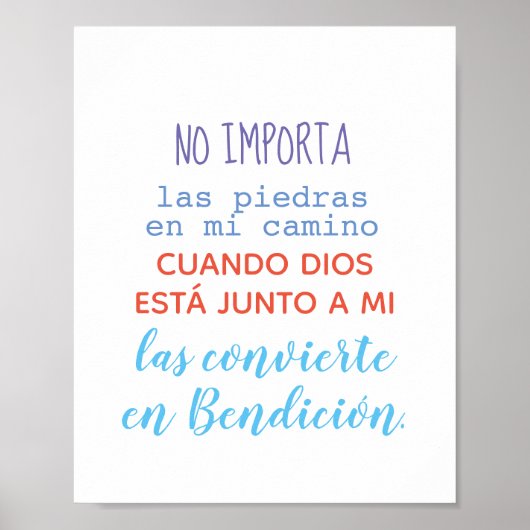 Poster Póster - No importation las piedras en mi camino.. (Devant)