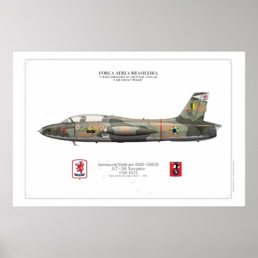 Poster Pôster perfil AT-26 Xavante - FAB (Devant)