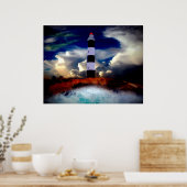 Poster Poster/Phare avec Vagues (Cuisine)