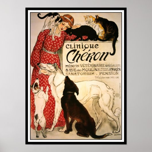 Poster Poster/Print: Vintage Steinlen "Clinique Cheron" (Devant)