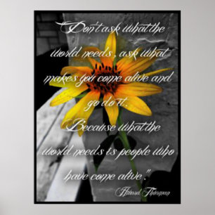 Poster Poster, Sunflower Howard Thurman Citation