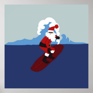 Poster Poster- Surfing Père Noël!