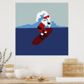 Poster Poster- Surfing Père Noël! (Cuisine)