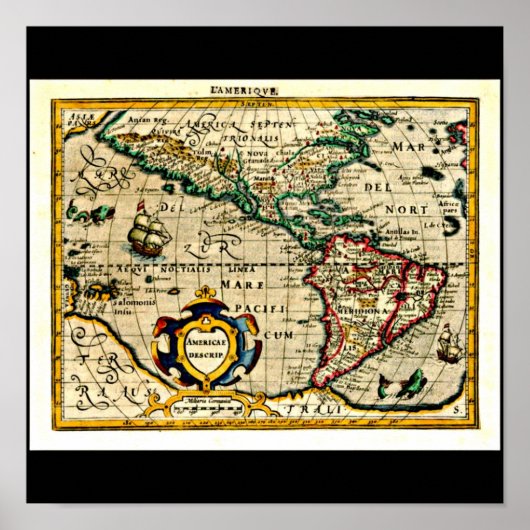 Poster Poster-Vintage Maps-Jodocus Hondius 31 (Devant)