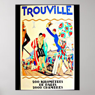 Poster Poster-Vintage voyage Art-Trouville