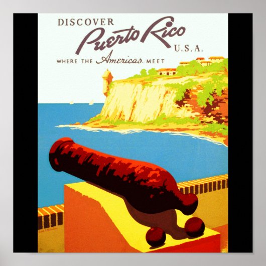 Poster Poster-Vintage voyage-Porto Rico (Devant)