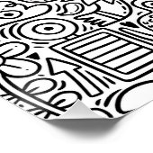 Poster "Poster Whimsical Black and White Doodart (Coin)