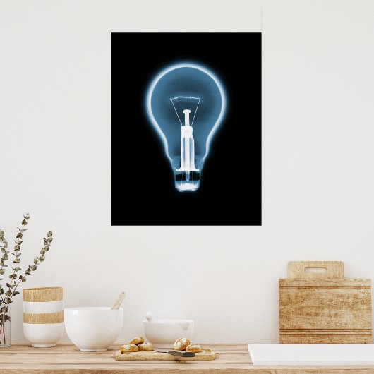 Poster Poster- X RAY LIGHT BULB BLACK BLEU (Cuisine)