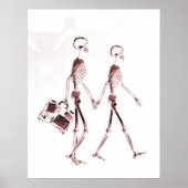 Poster Poster- X-Ray Skeleton Couple Traveling Red (Devant)