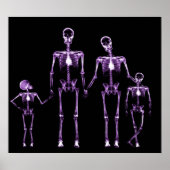 POSTER POSTER- X RAY SKELETON FAMILLE BLACK PURPLE FAMILL (Devant)