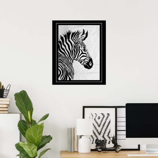 Poster Poster-Zebra 20" x 24" (Bureau à domicile)